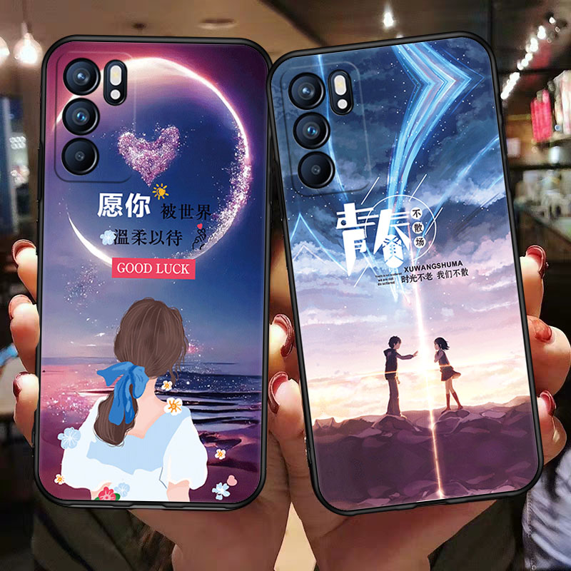 适用于opporeno6手机壳PEQMOO硅胶oppo6钢化膜reon6男女款PEQM00保护套Reno6开心宝贝0PP0Ren06全包Ren06防摔 - 图0