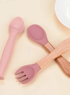 LOFCA Silicone Spoon Feeding Fork Supplies Baby Feeding Fork