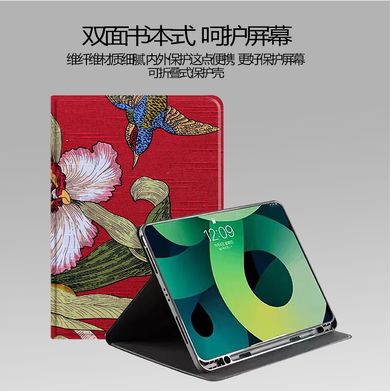 适用ipad5/6苹果mini1/2/3带笔槽10.9寸保护套第10代2022复古花7/8/9女air4/5气囊9.7三折pro10.5平板壳mini6-图0