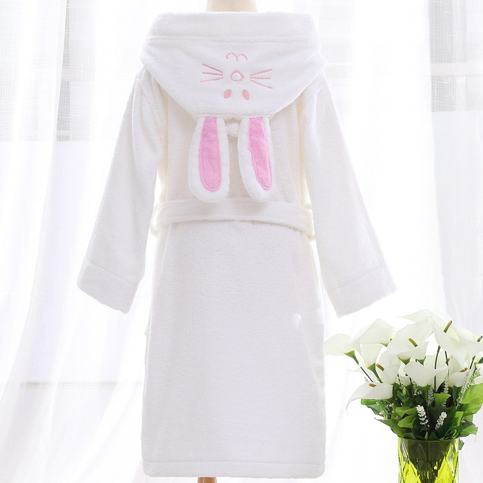 秋若薇成人卡通带帽毛巾料纯棉浴袍 秋若薇睡袍/浴袍