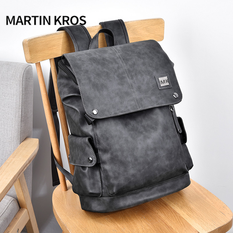 MK欧美男士双肩包背包休闲电脑旅行包街头潮流时尚大容量学生书包 - 图0