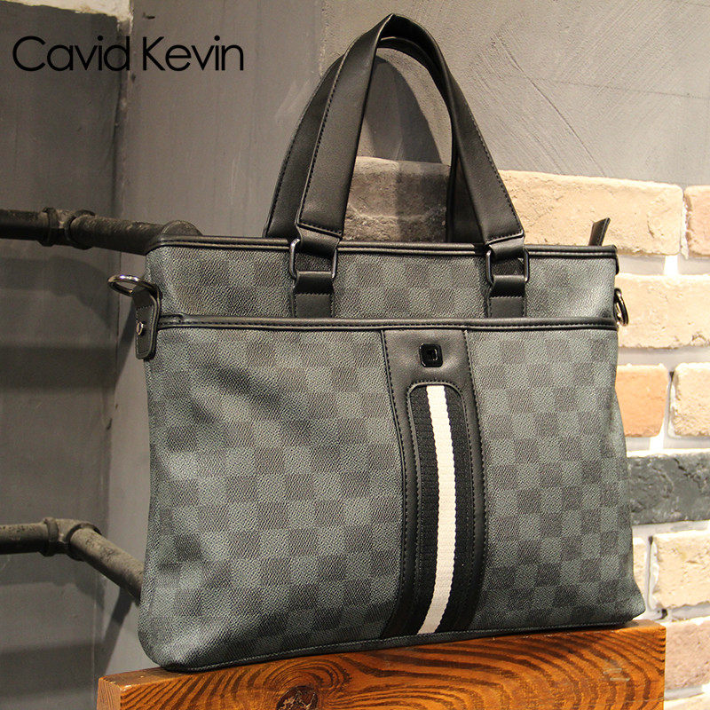 cavid kevin格子手提包公文男包 vaticley男士包袋