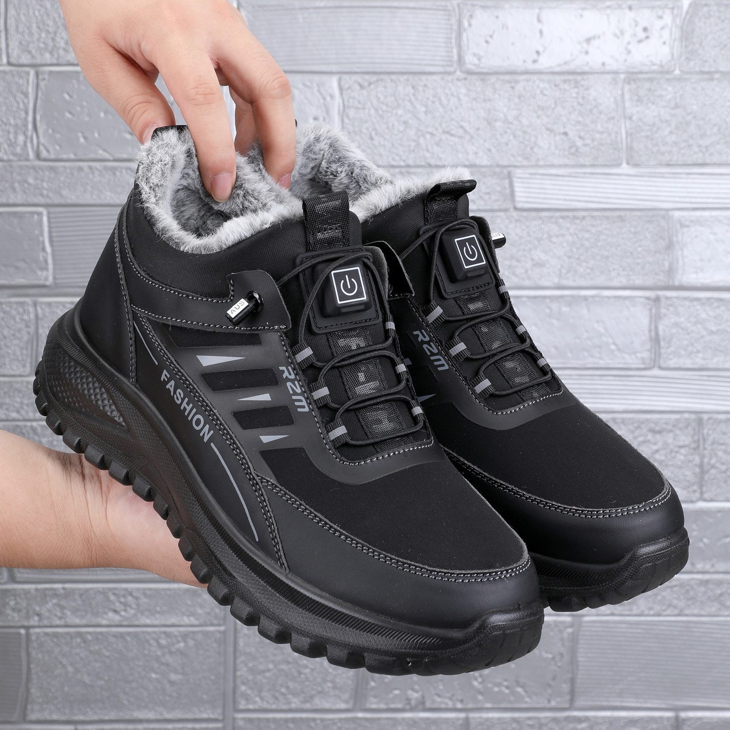 热掌门充电加热鞋冬季老北京布鞋男发热鞋中老年男女加绒保暖棉鞋,淘宝优惠券,粉丝福利购,淘宝优惠卷