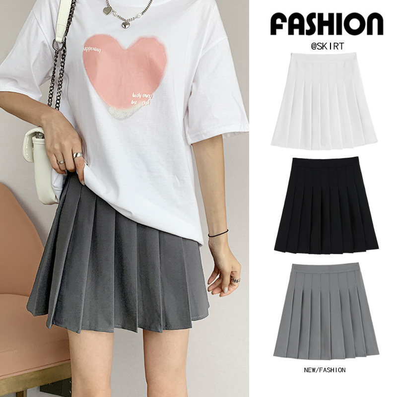 黑色夏季显瘦防走光小个子jk百褶裙 星娅妃半身裙