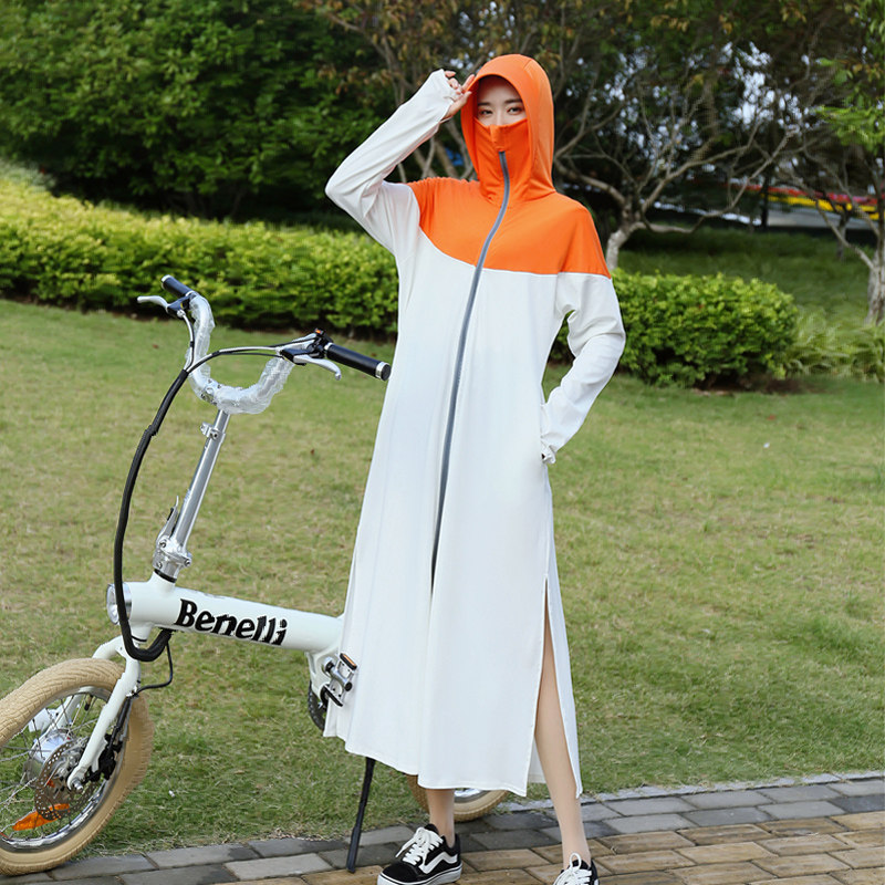 防紫外线透气长袖长款风衣薄防晒衣 小猪小巷短外套