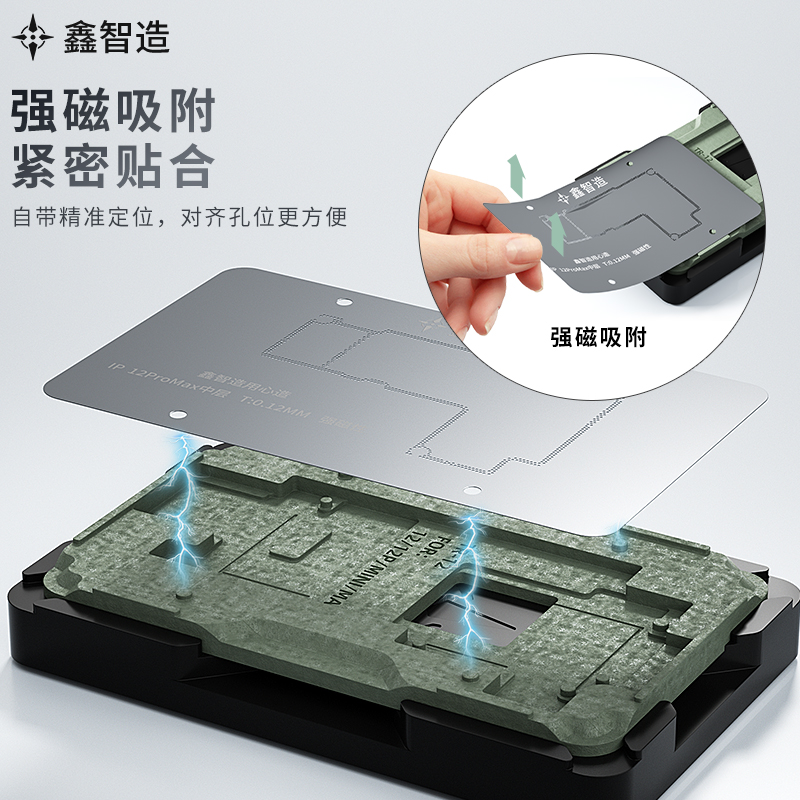 鑫智造中层植锡台苹果XXSMAX1112/13mini14proMax植锡网钢网14合1-图1