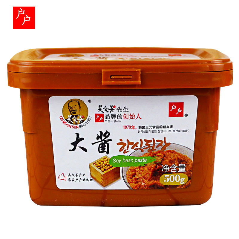 吴文善户户韩国大酱韩式大酱汤料理蘸酱佐料黄豆酱豆瓣酱拌饭500g - 图0