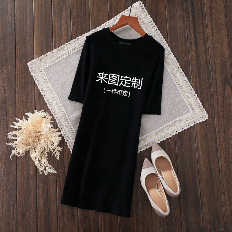 一件可定来图私人定制中长款女队服 geasT恤