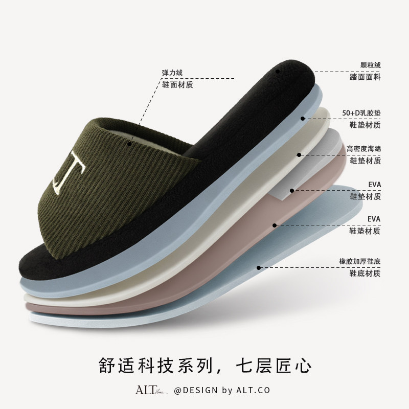 棉拖鞋男士保暖秋冬季室内简约居家露趾防滑家居静音软底2025新款,淘宝优惠券,粉丝福利购,淘宝优惠卷