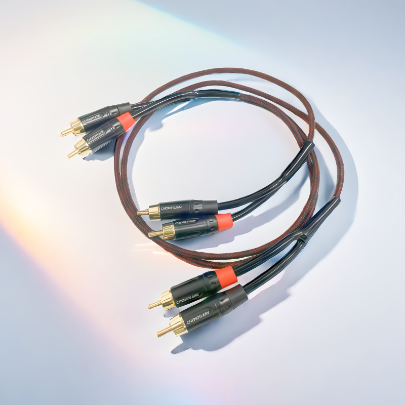 高屏蔽二分四RCA莲花纯铜音响线声卡连接两组音箱2转4功放音频线 - 图2