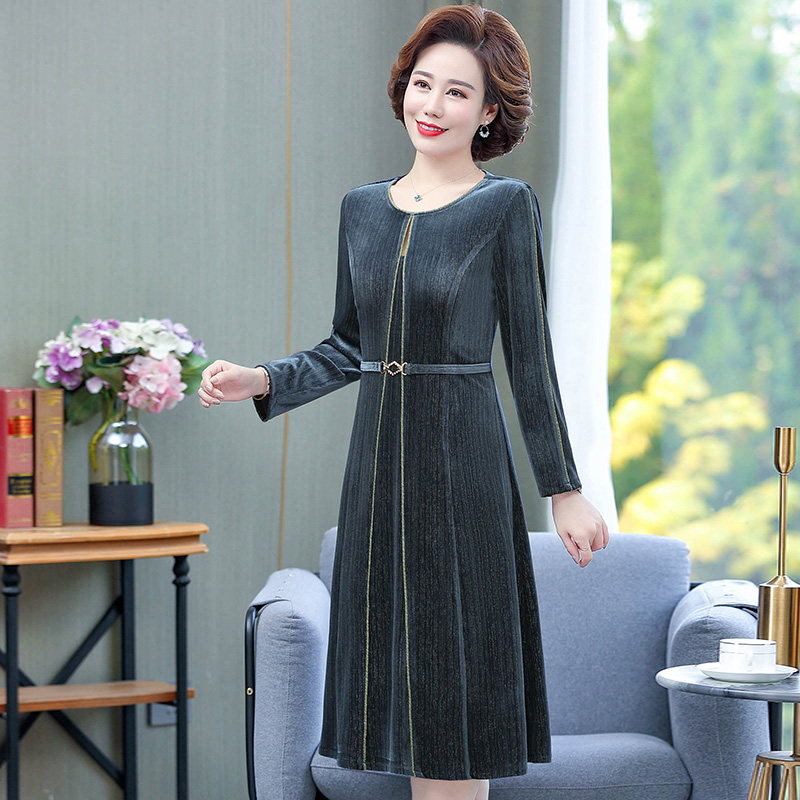 中年妈妈装洋气质新款春秋连衣裙子 智杨服饰中老年女装