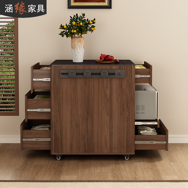 中古风岛台柜单柜单独家用可移动岩板餐边柜窄岛台餐桌一体柜E77,淘宝优惠券,粉丝福利购,淘宝优惠卷