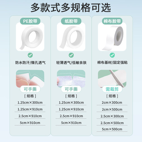医用胶布压敏胶带pe胶卷可手撕固定双眼皮贴透明透气防过敏防水贴 - 图0