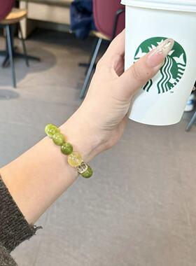 「奶藤莓莓」天然岫玉大珠珠手串女小众设计感高级水晶礼物送闺蜜