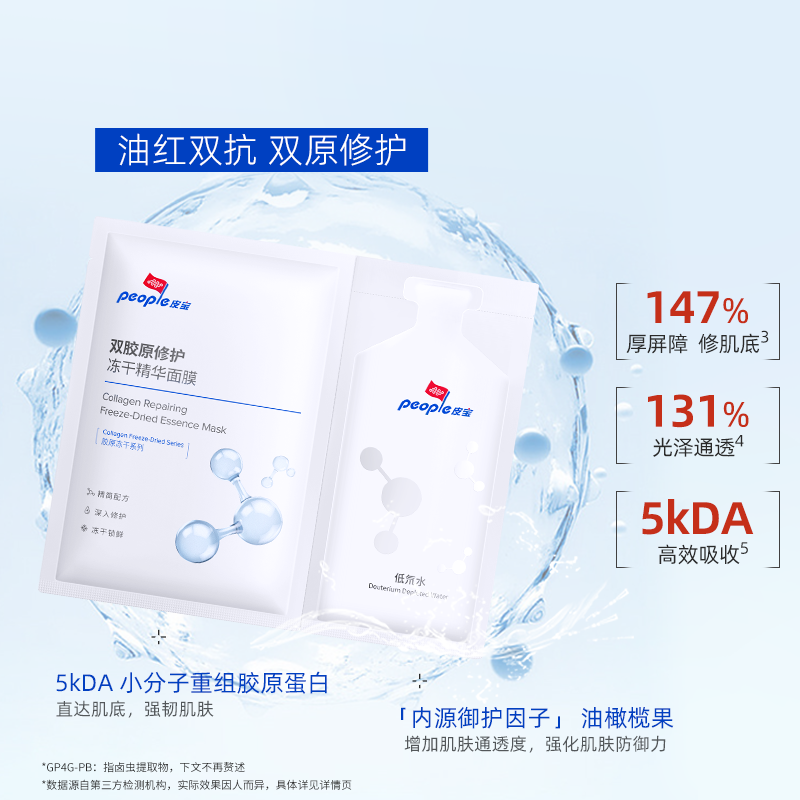 【双11立抢】皮宝双胶原修护冻干精华面膜舒缓修护面膜油敏肌肤