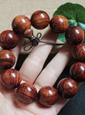 厂家直销 紫檀柳水波纹2.0 12颗男式佛珠 手串手链