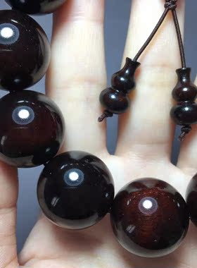 印度小叶紫檀20mm老料高密佛珠手串紫檀戴手上的男士女盘珠手串