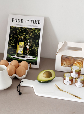 厨房样板间烘培软装饰品摆件大理石桌面早餐面包场景家居收纳托盘