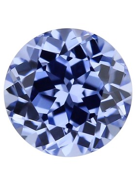矢车菊色培育蓝宝石圆形裸石 合成彩宝再生钻实验U室提拉法 精切