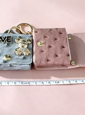网红高颜值卡通love小熊零钱包书包挂饰钥匙扣耳机收纳挂件学生