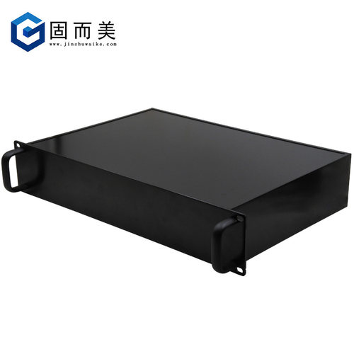 4u机箱350深全铝服务器铝合金机箱铝型材黑色拉丝氧化散热机箱厚 - 图1