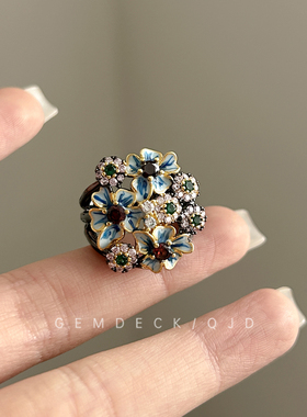 中古vintage复古民族风繁花戒指