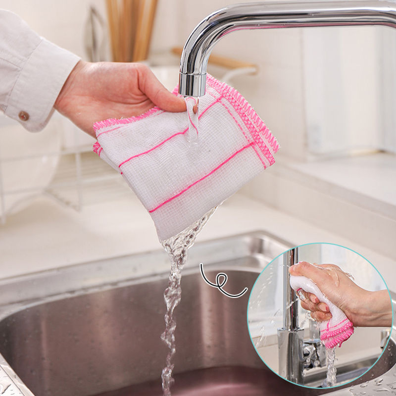 噢吉熊旗舰店洗碗布厨房用品家用抹布不沾油洗碗巾强吸水不掉毛家务清洁百洁布2