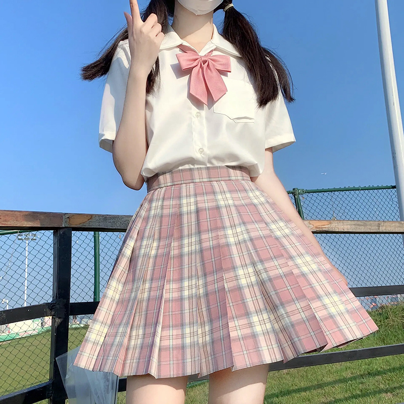 JK格裙原创正版套装学院风裙子百褶裙短裙夏季女日系jk制服衬衫