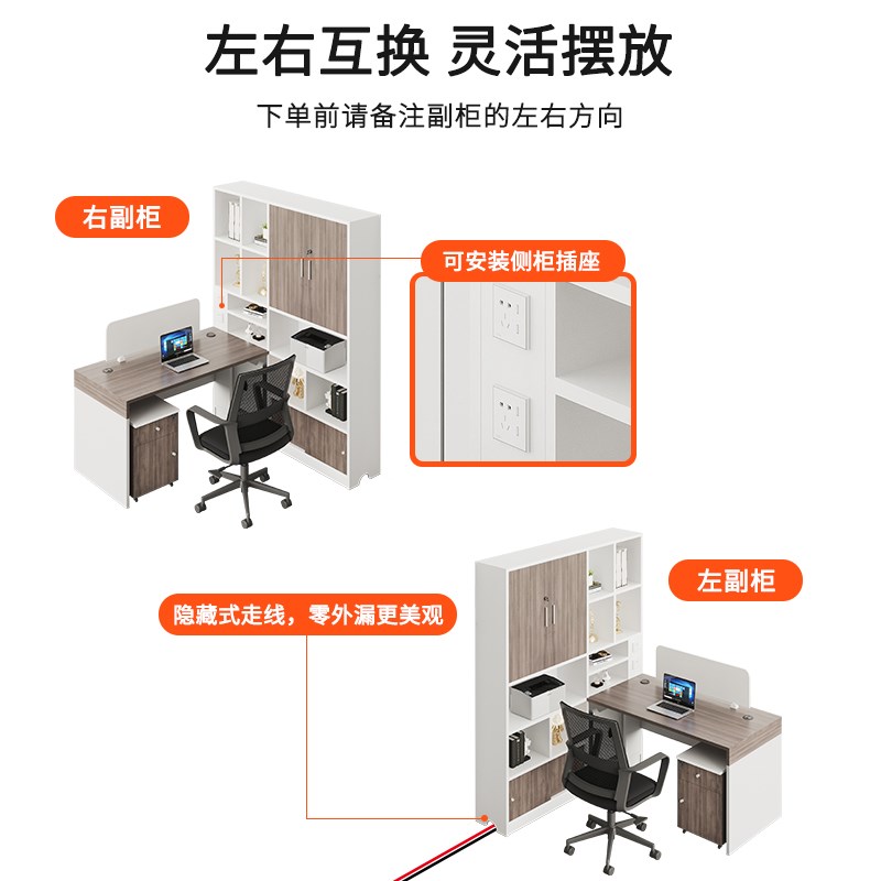 财务办公桌职员桌椅组合电脑桌子双人办公桌面对面办公室高柜会计 - 图2