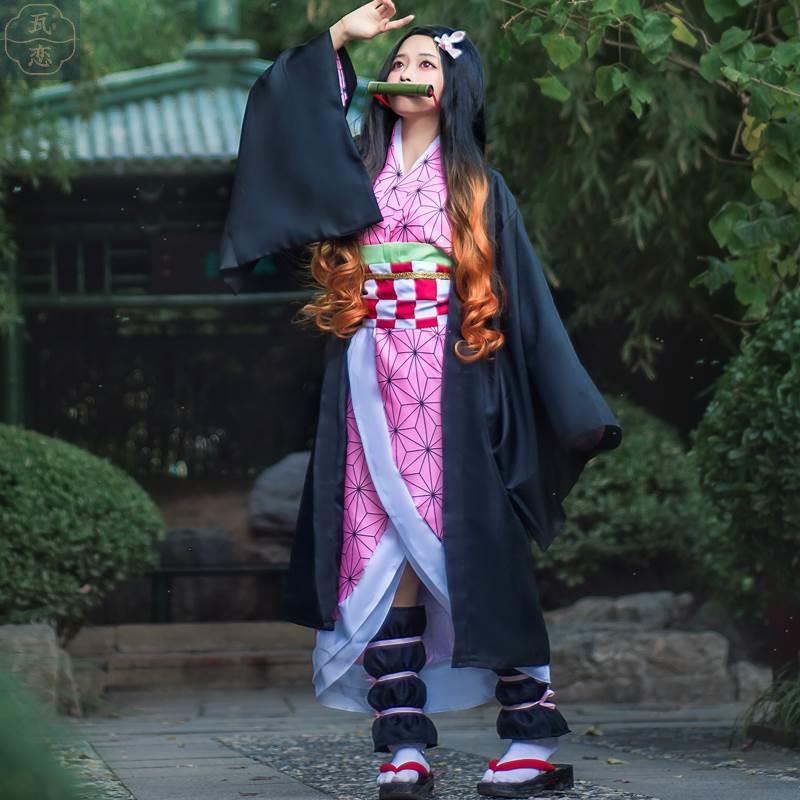 伊露尚鬼灭之刃cos服祢豆子儿童祢豆子cosplay服装竹筒弥豆子cos - 图2