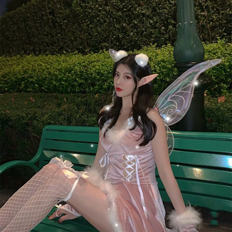 cosplay万圣节兔女郎制服性感夜店派对女仆装cos服红色圣诞连衣裙 - 图2