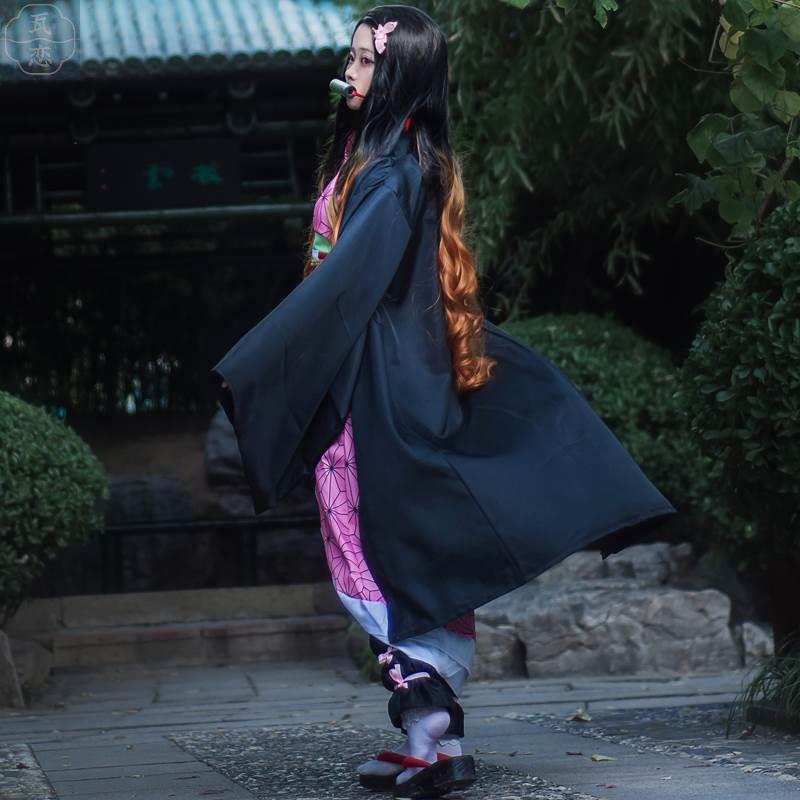 伊露尚鬼灭之刃cos服祢豆子儿童祢豆子cosplay服装竹筒弥豆子cos - 图1