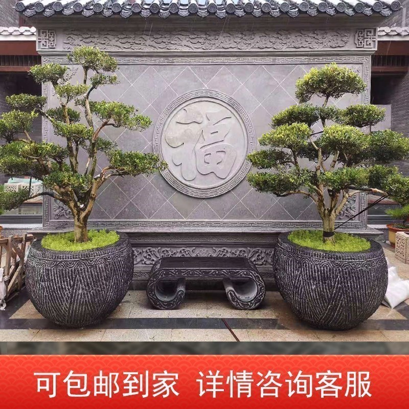 青石庭院石缸户外石头水缸石雕鱼缸花盆仿古石盆天然石材圆缸门海 - 图2