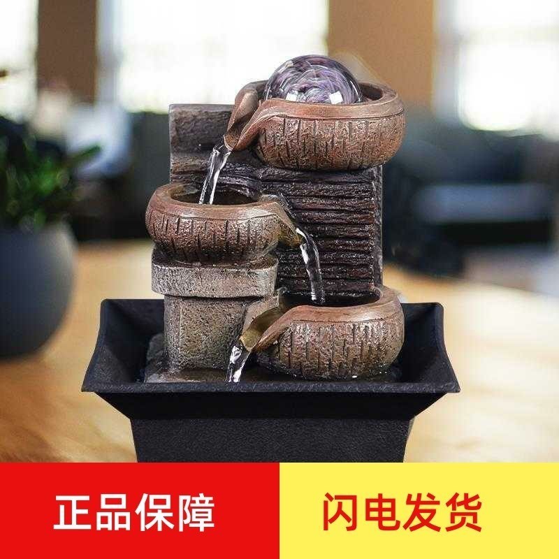 茶桌水景电视柜茶几喷泉简约创意小桥流水摆件装饰微景观室内流动 - 图1