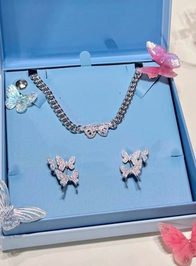何家原厂枯叶蝶短项链轻奢优雅灵动蝴蝶梦耳环精致高级礼物
