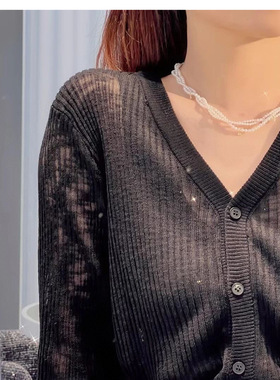 新品何家原厂925纯银度假系列扭结珍珠项链锁骨链流苏链条耳钉