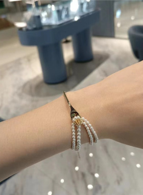 何家餐具意面咖啡豆闪闪星光手链轻奢纯银925纯银百搭可调节