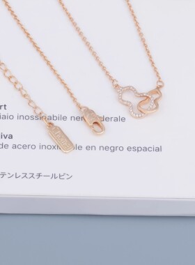 新加坡Chomel项链ins女潮小众原创设计感时尚双葫芦相扣锁骨链