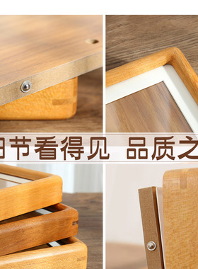 实木榫卯相框摆台黑胡桃柚木圆角画框情侣礼品感相片厂家