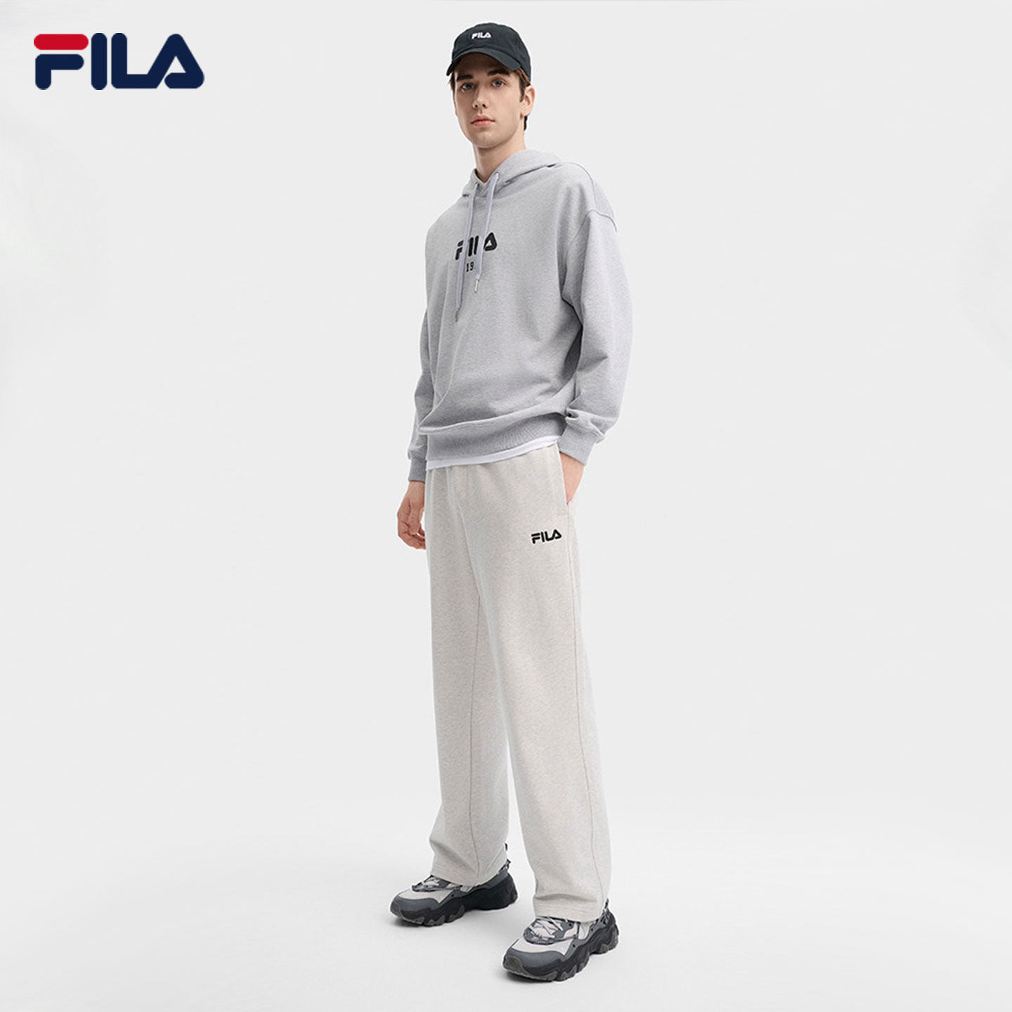 FILA斐乐男士针织长裤2025秋季新款时尚100%纯棉舒适休闲直口裤子,淘宝优惠券,粉丝福利购,淘宝优惠卷