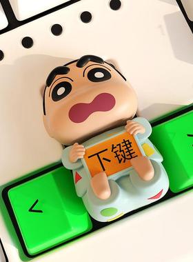 蜡笔小新肥嘟嘟左卫门树脂机械键盘帽键帽电脑房桌面软装饰品摆件