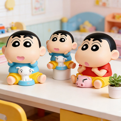 蜡笔小新宝宝存钱罐可爱卡通防摔儿童房间小孩学生可存取桌面摆件 - 图1