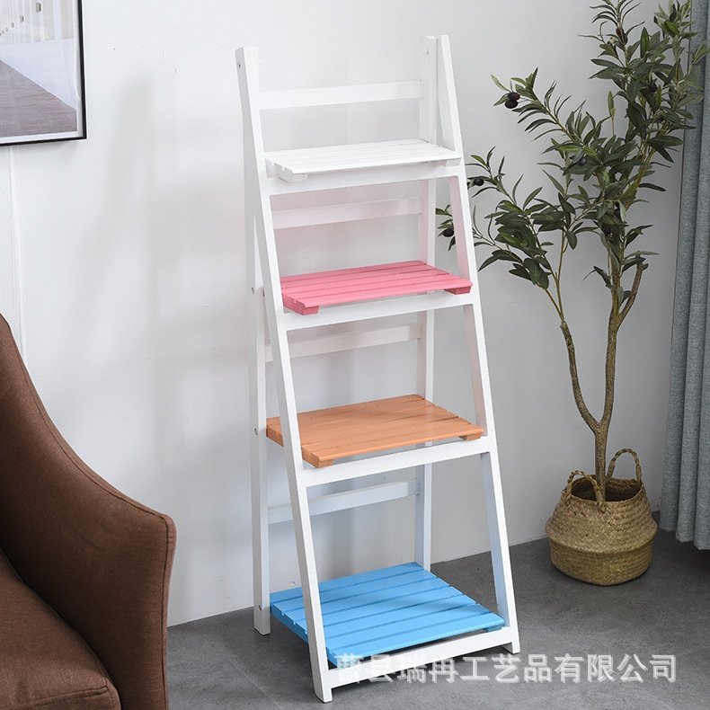 木质花架阳台收纳架四层花架木质储物架折叠花架阳台隔断木花架,淘宝优惠券,粉丝福利购,淘宝优惠卷