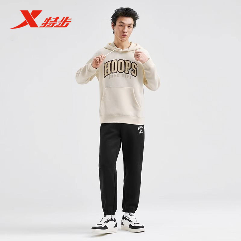 特步PLAYIN BIG针织长裤男子2025春季新款百搭休闲裤975129630193