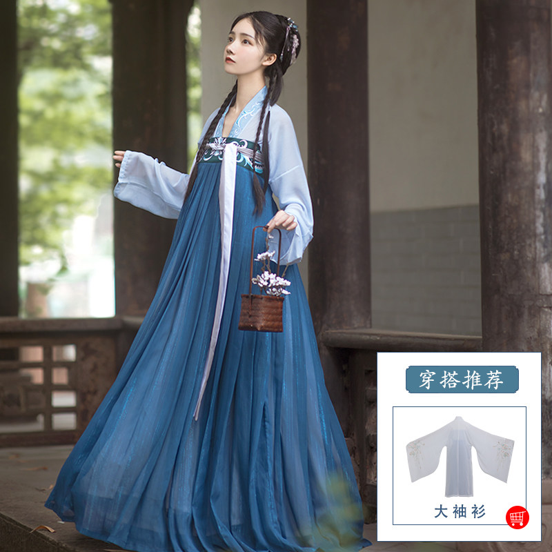 桔屿阿司南汉服女正品原创唐制对襟齐胸襦裙大袖衫非古装超仙春夏_虎窝淘