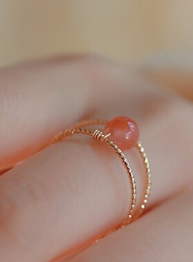 暗香盈袖开口可调节南红玛瑙戒指高级感戒指女小众食指手饰2022新