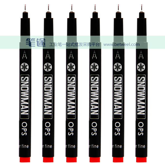 日本SNOWMAN雪人OPS黑色菲林修补投影胶片笔极细油性针管防水速干玉石记号笔晶圆勾线笔0.1mm - 图3
