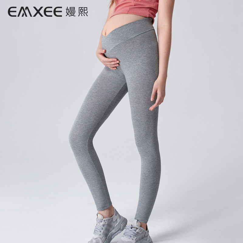 嫚熙孕妇裤子秋季外穿潮妈款打底裤 嫚熙尚果沐孕妇打底裤