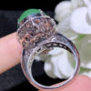 Cuiqin Emperor Bingyang Green Cabochon Ring 18k gold diamond inlaid with natural A-grade jadeite full and translucent