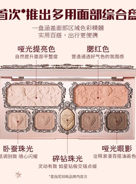 花知晓草莓丘比特系列面部综合盘蜂蜜可露丽草莓黑加仑盘腮红眼影
